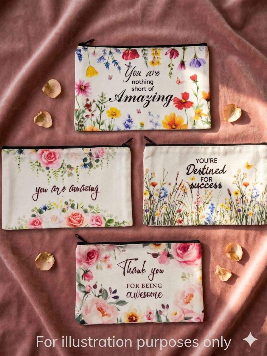 Inspirational Makeup Bag – Self-Care Beauty Organizer